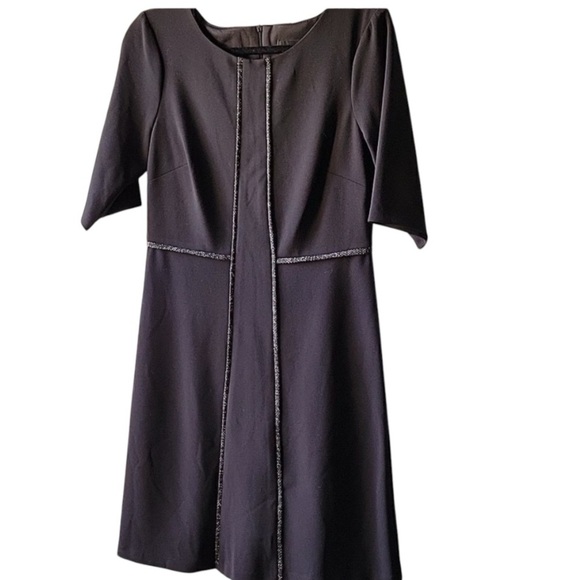 🦋NWT! Connected Apparel Black, 3/4 sleeve A line business casual dress size 8 - Picture 1 of 5